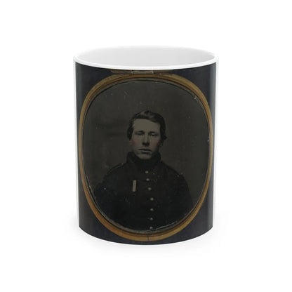 Unidentified Soldier In Union Uniform In Locket (U.S. Civil War) White Coffee Mug-11oz-Go Mug Yourself