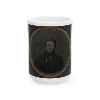 Unidentified Soldier In Union Uniform In Locket (U.S. Civil War) White Coffee Mug-15oz-Go Mug Yourself