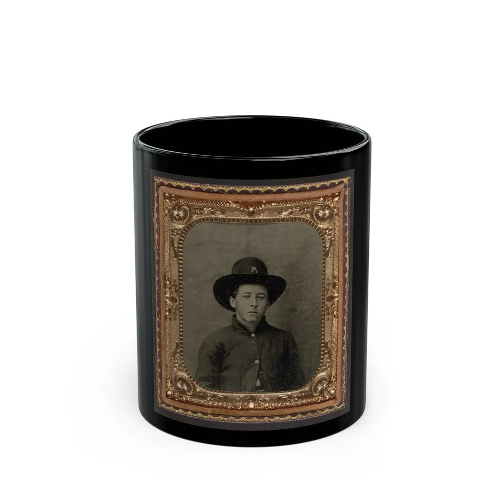 Unidentified Soldier In Union Uniform In Slouch Cap (U.S. Civil War) Black Coffee Mug-11oz-Go Mug Yourself