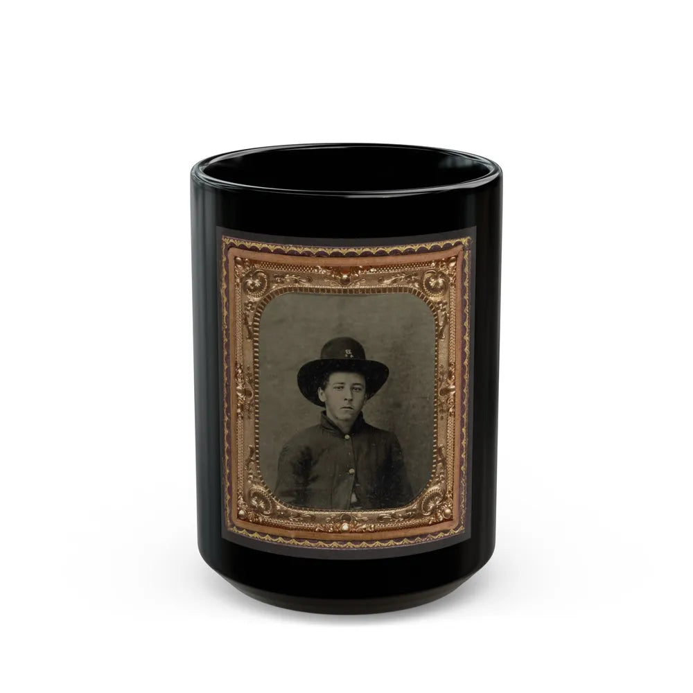 Unidentified Soldier In Union Uniform In Slouch Cap (U.S. Civil War) Black Coffee Mug-15oz-Go Mug Yourself