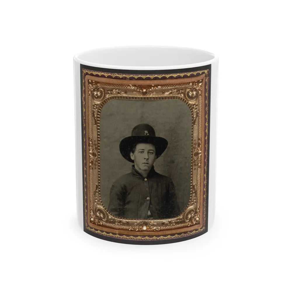 Unidentified Soldier In Union Uniform In Slouch Cap (U.S. Civil War) White Coffee Mug-11oz-Go Mug Yourself