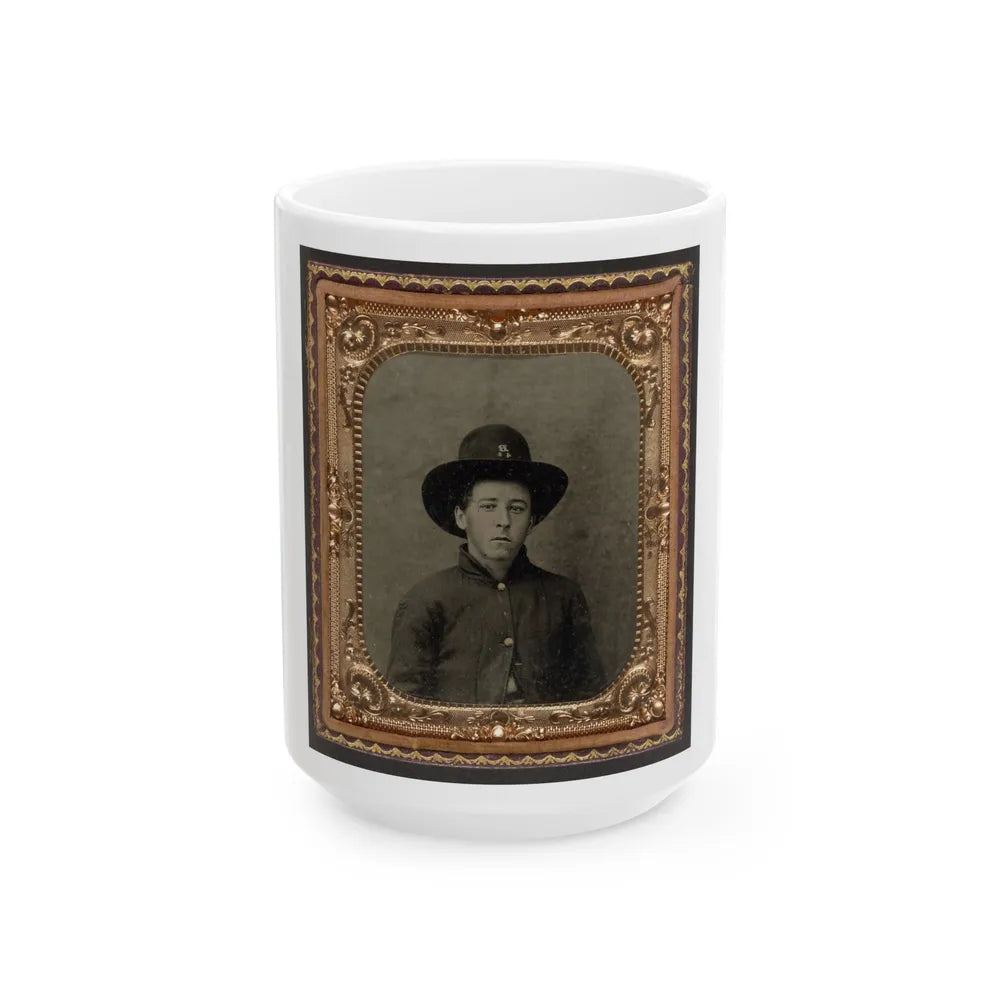 Unidentified Soldier In Union Uniform In Slouch Cap (U.S. Civil War) White Coffee Mug-15oz-Go Mug Yourself