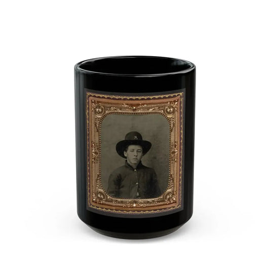 Unidentified Soldier In Union Uniform In Slouch Cap (U.S. Civil War) Black Coffee Mug 15oz - Go Mug Yourself
