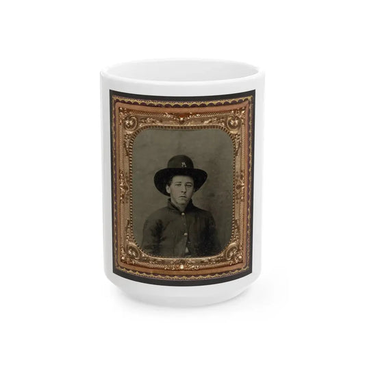 Unidentified Soldier In Union Uniform In Slouch Cap (U.S. Civil War) White Coffee Mug 15oz - Go Mug Yourself