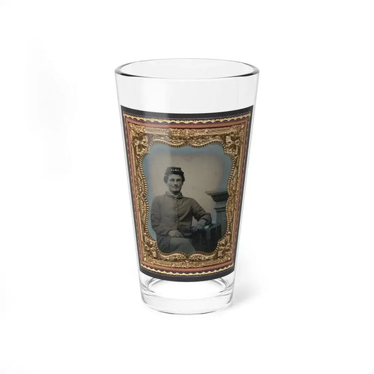 Unidentified Soldier In Union Uniform Next To Table And Pedestal (U.S. Civil War) Pint Glass 16oz 16oz - Go Mug Yourself