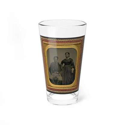 Unidentified Soldier In Union Uniform Next To Unidentified Woman (U.S. Civil War) Pint Glass 16oz 16oz - Go Mug Yourself