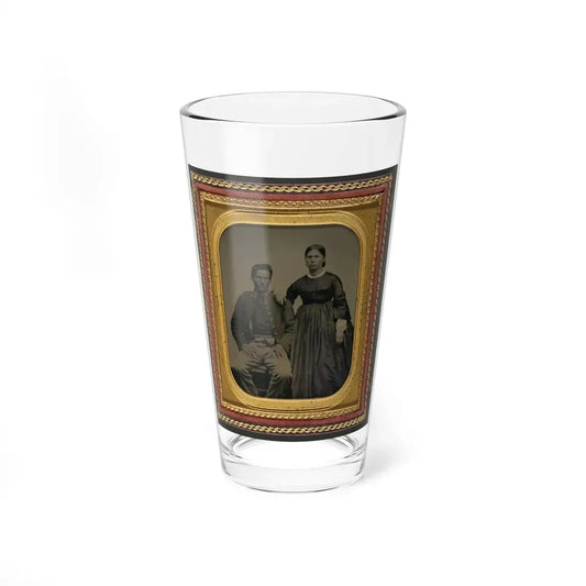 Unidentified Soldier In Union Uniform Next To Unidentified Woman (U.S. Civil War) Pint Glass 16oz 16oz - Go Mug Yourself