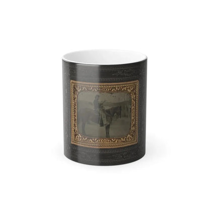 Unidentified Soldier in Union Uniform Sitting on Horse With Revolver and Saber (U.S. Civil War) Color Changing Coffee Mug 11oz - Go Mug Yourself