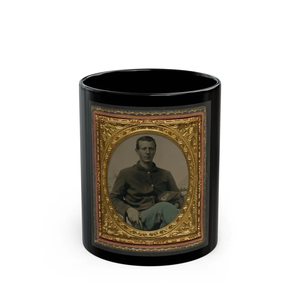 Unidentified Soldier In Union Uniform With 15th New York Engineer Regiment Forage Cap (U.S. Civil War) Black Coffee Mug-11oz-Go Mug Yourself