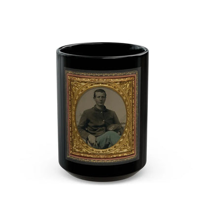 Unidentified Soldier In Union Uniform With 15th New York Engineer Regiment Forage Cap (U.S. Civil War) Black Coffee Mug-15oz-Go Mug Yourself