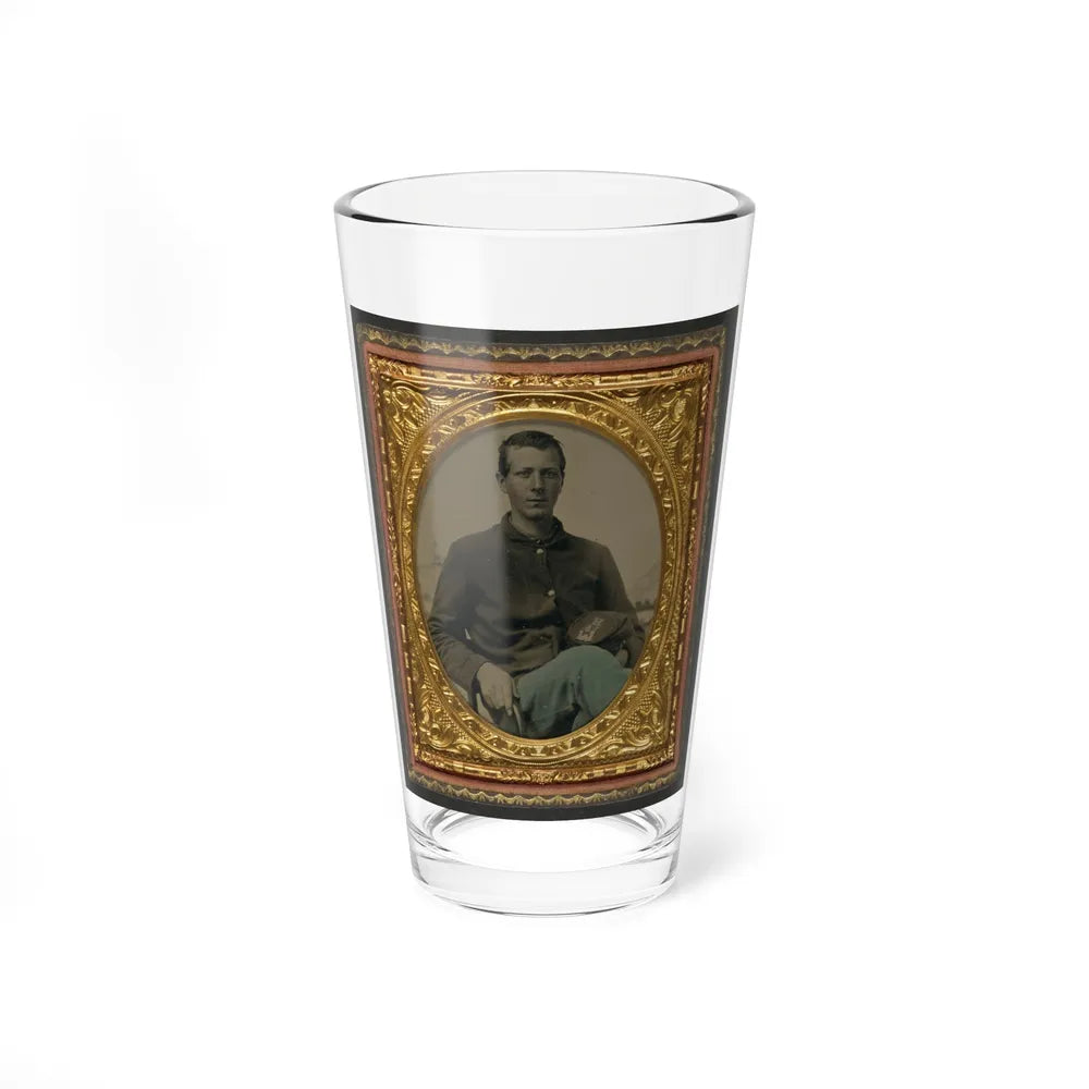 Unidentified Soldier In Union Uniform With 15th New York Engineer Regiment Forage Cap (U.S. Civil War) Pint Glass 16oz-16oz-Go Mug Yourself