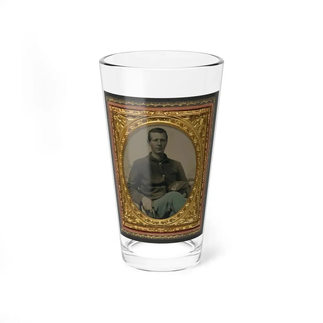 Unidentified Soldier In Union Uniform With 15th New York Engineer Regiment Forage Cap (U.S. Civil War) Pint Glass 16oz 16oz - Go Mug Yourself