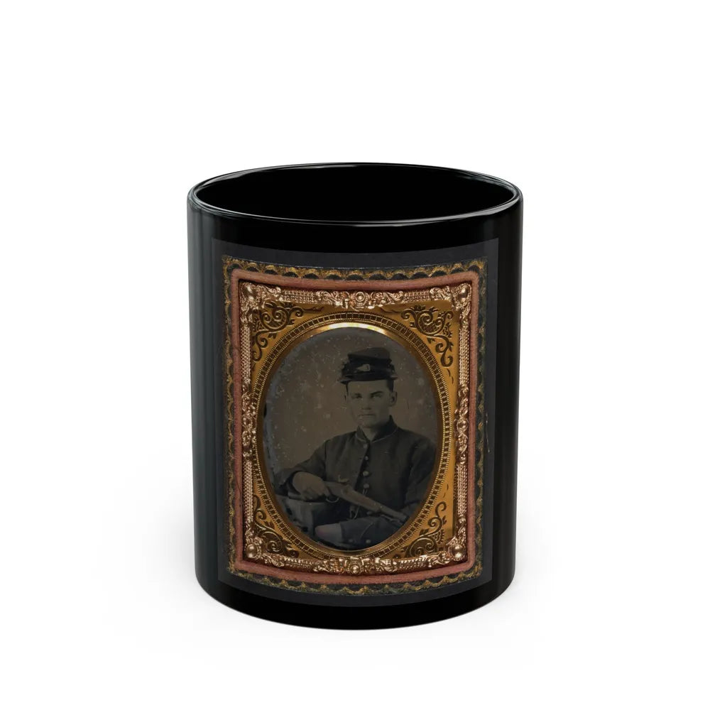 Unidentified Soldier In Union Uniform With 1842 Aston Johnson Pistol (U.S. Civil War) Black Coffee Mug-11oz-Go Mug Yourself