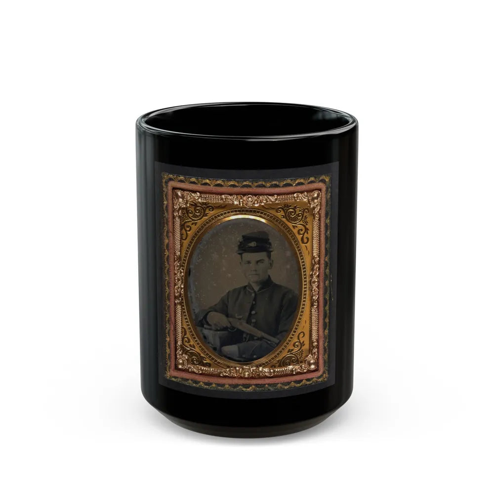 Unidentified Soldier In Union Uniform With 1842 Aston Johnson Pistol (U.S. Civil War) Black Coffee Mug-15oz-Go Mug Yourself