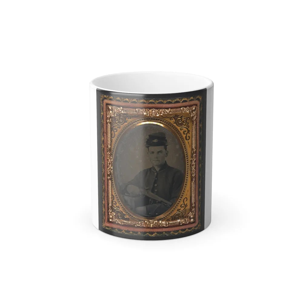 Unidentified Soldier in Union Uniform With 1842 Aston Johnson Pistol (U.S. Civil War) Color Changing Coffee Mug 11oz-11oz-Go Mug Yourself
