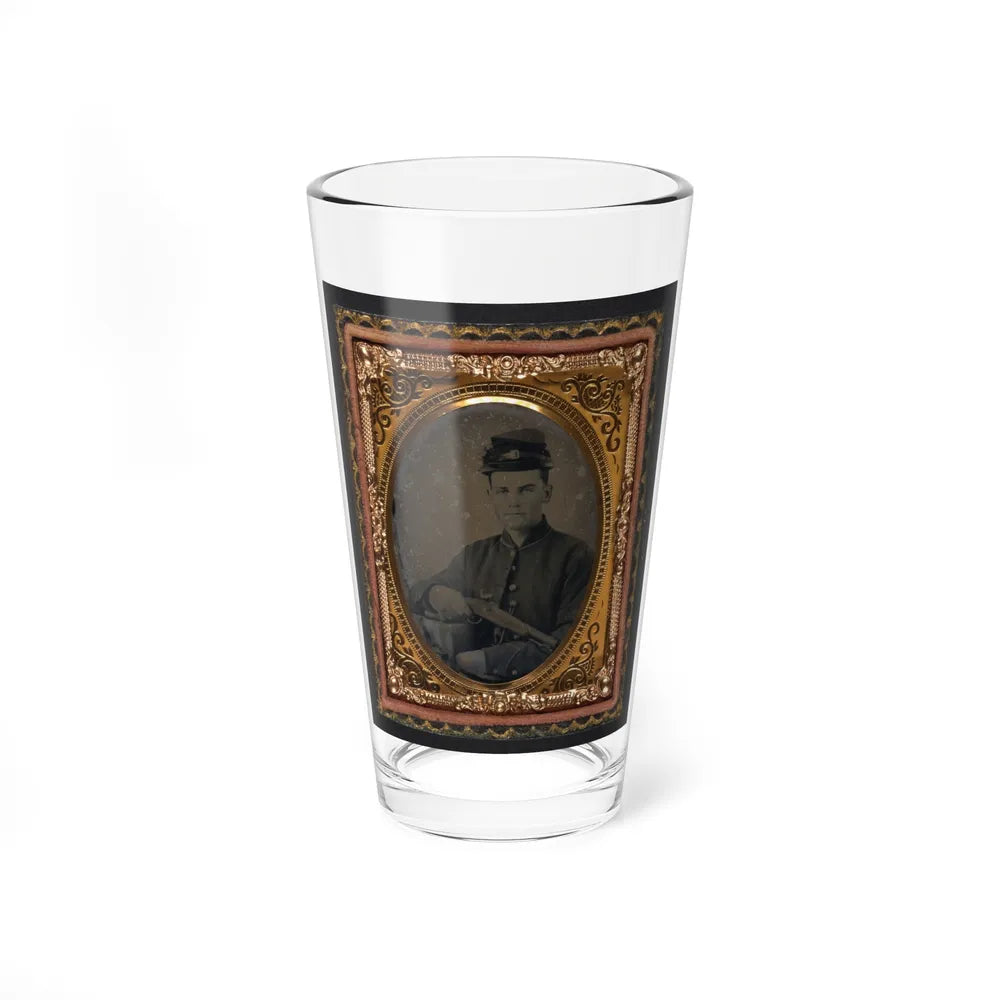 Unidentified Soldier In Union Uniform With 1842 Aston Johnson Pistol (U.S. Civil War) Pint Glass 16oz-16oz-Go Mug Yourself