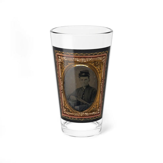 Unidentified Soldier In Union Uniform With 1842 Aston Johnson Pistol (U.S. Civil War) Pint Glass 16oz-16oz-Go Mug Yourself