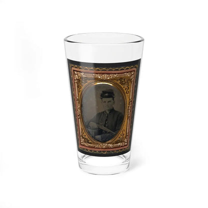 Unidentified Soldier In Union Uniform With 1842 Aston Johnson Pistol (U.S. Civil War) Pint Glass 16oz 16oz - Go Mug Yourself