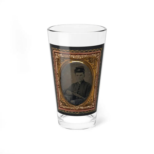 Unidentified Soldier In Union Uniform With 1842 Aston Johnson Pistol (U.S. Civil War) Pint Glass 16oz 16oz - Go Mug Yourself