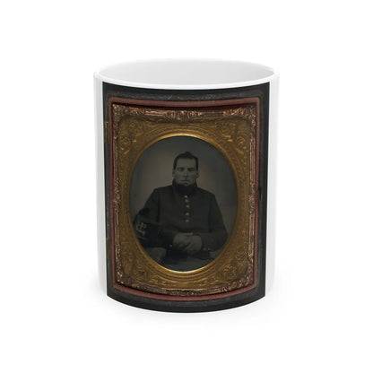 Unidentified Soldier In Union Uniform With 29th Infantry Regiment Hardee Hat With Plume (U.S. Civil War) White Coffee Mug-11oz-Go Mug Yourself