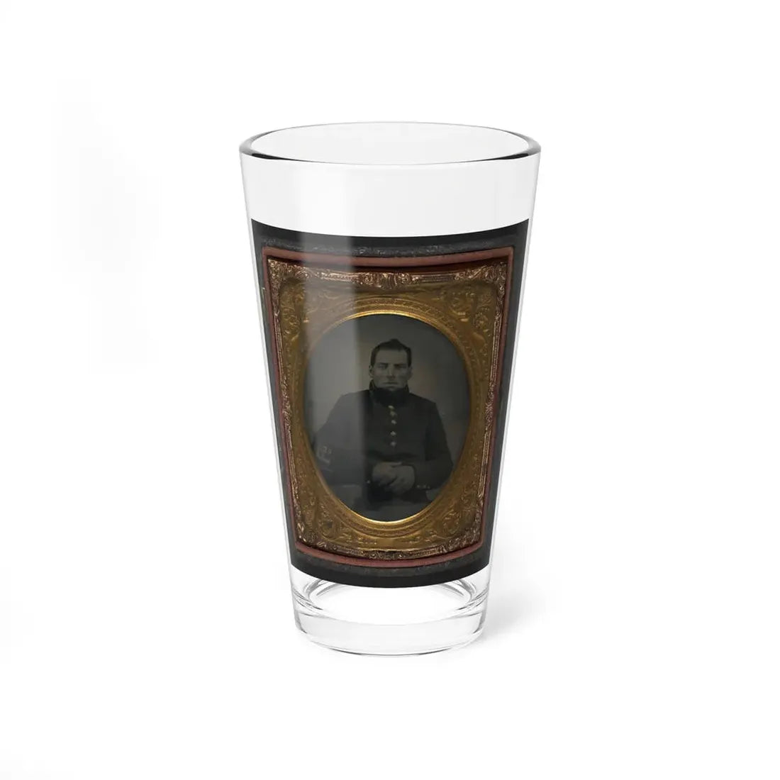 Unidentified Soldier In Union Uniform With 29th Infantry Regiment Hardee Hat With Plume (U.S. Civil War) Pint Glass 16oz 16oz - Go Mug Yourself