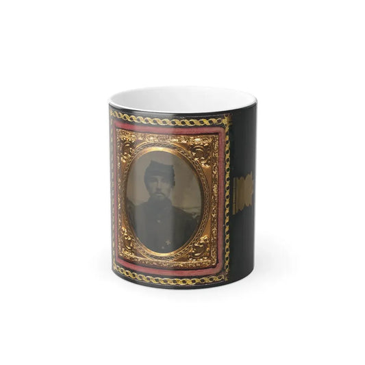 Unidentified Soldier in Union Uniform With 6Th Corps Badge in Front of Painted Backdrop Showing Landscape 001 (U.S. Civil War) Color Changing Coffee Mug 11oz Default Title 11oz - Go Mug Yourself