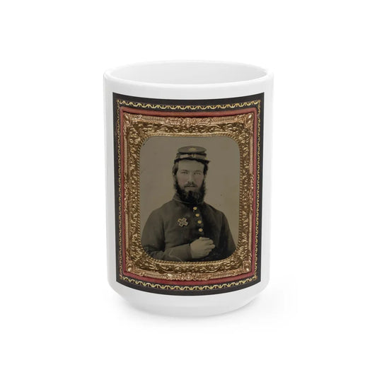 Unidentified Soldier In Union Uniform With 6th Corps Badge (U.S. Civil War) White Coffee Mug-15oz-Go Mug Yourself