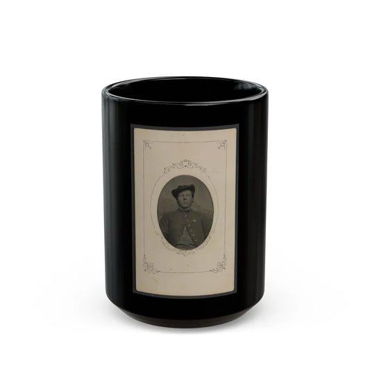 Unidentified Soldier In Union Uniform With 6th Corps Badge With Cross Shape (U.S. Civil War) Black Coffee Mug-15oz-Go Mug Yourself