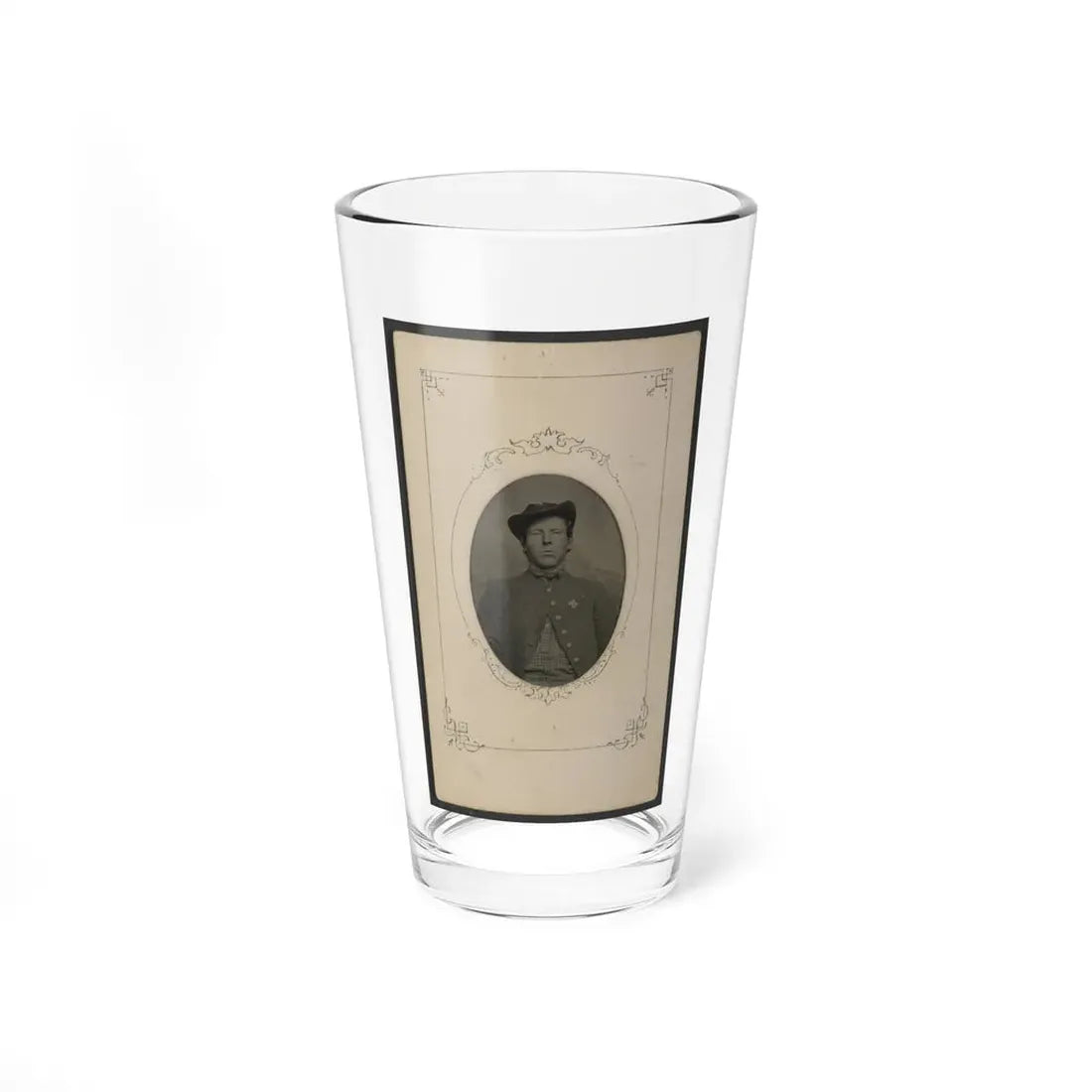Unidentified Soldier In Union Uniform With 6th Corps Badge With Cross Shape (U.S. Civil War) Pint Glass 16oz 16oz - Go Mug Yourself