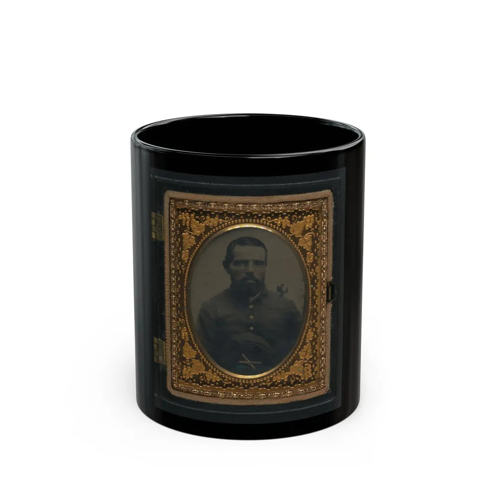 Unidentified Soldier In Union Uniform With Artillery Forage Cap (U.S. Civil War) Black Coffee Mug-11oz-Go Mug Yourself