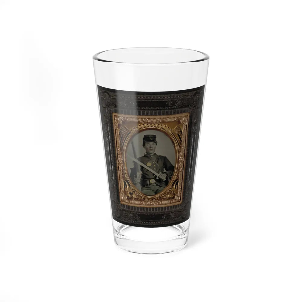 Unidentified Soldier In Union Uniform With Bayonet And Musket (U.S. Civil War) Pint Glass 16oz-16oz-Go Mug Yourself