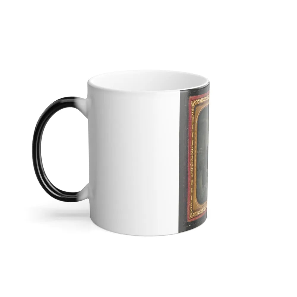 Unidentified Soldier in Union Uniform With Bayoneted Musket in Front of American Flag (U.S. Civil War) Color Changing Coffee Mug 11oz-Go Mug Yourself