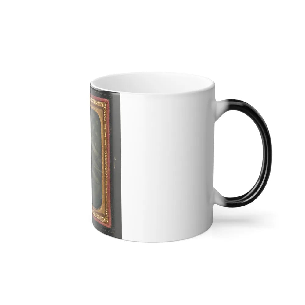 Unidentified Soldier in Union Uniform With Bayoneted Musket in Front of American Flag (U.S. Civil War) Color Changing Coffee Mug 11oz-Go Mug Yourself
