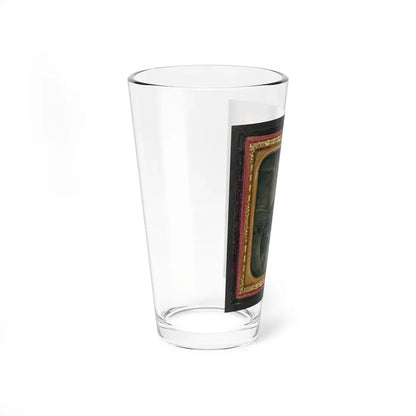 Unidentified Soldier In Union Uniform With Bayoneted Musket In Front Of American Flag (U.S. Civil War) Pint Glass 16oz - Go Mug Yourself
