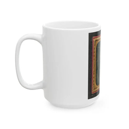 Unidentified Soldier In Union Uniform With Bayoneted Musket In Front Of American Flag (U.S. Civil War) White Coffee Mug - Go Mug Yourself