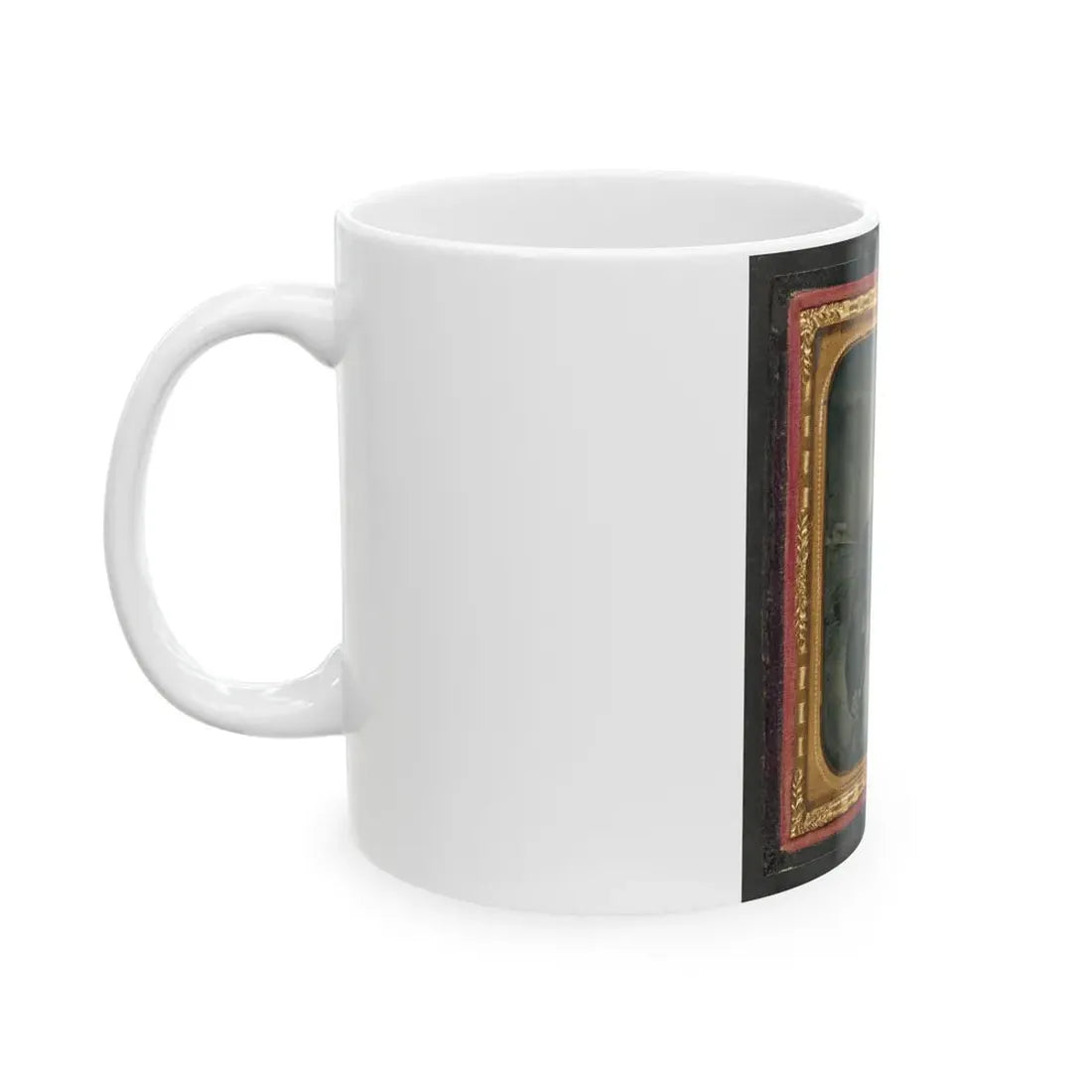 Unidentified Soldier In Union Uniform With Bayoneted Musket In Front Of American Flag (U.S. Civil War) White Coffee Mug - Go Mug Yourself