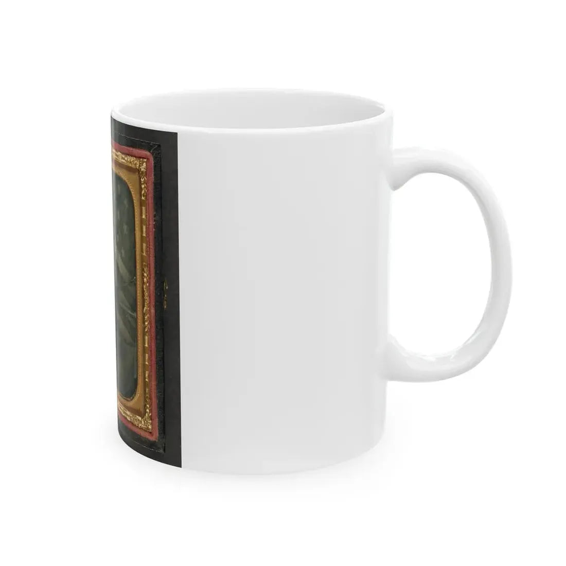 Unidentified Soldier In Union Uniform With Bayoneted Musket In Front Of American Flag (U.S. Civil War) White Coffee Mug - Go Mug Yourself