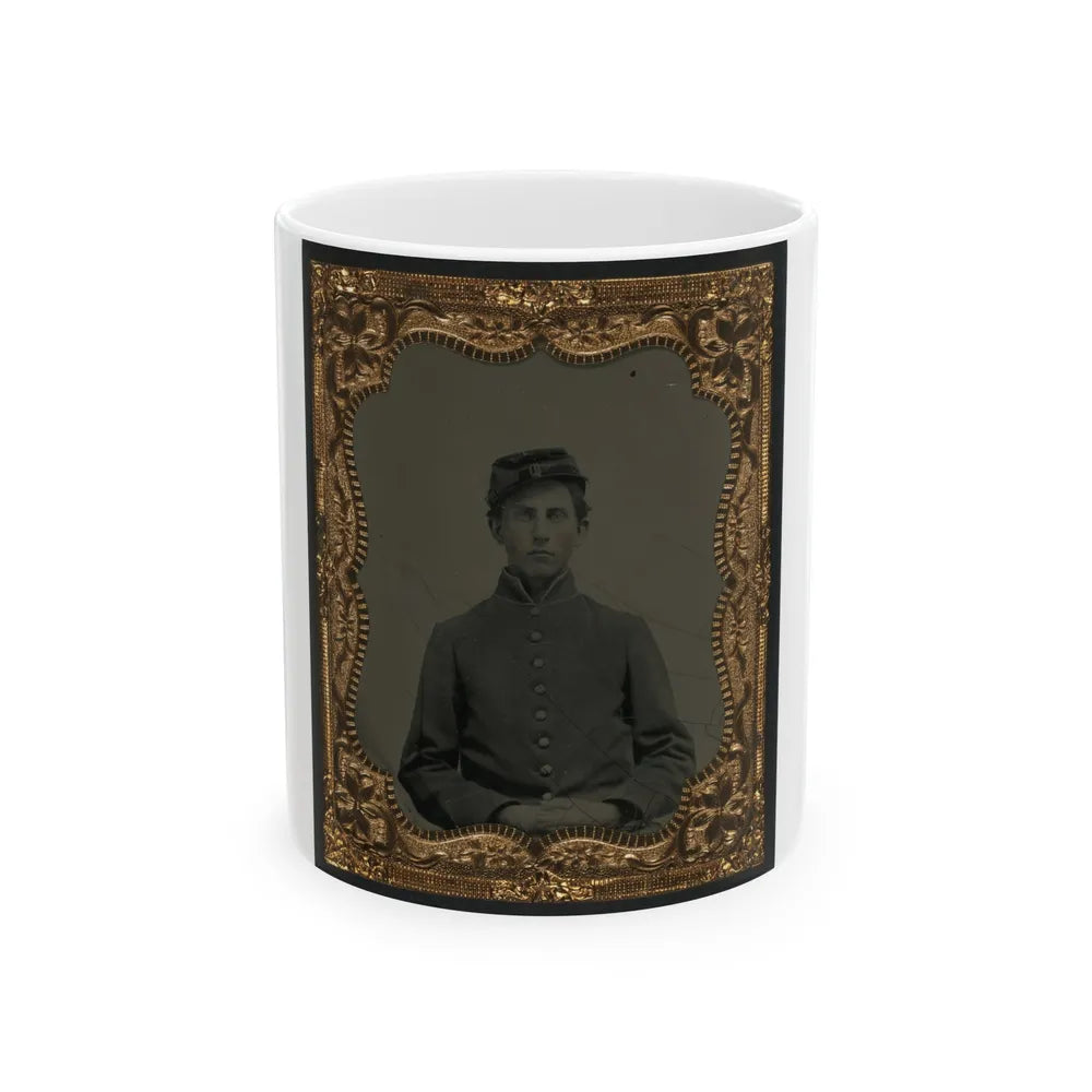 Unidentified Young Soldier In Union Uniform (U.S. Civil War) White Coffee Mug-11oz-Go Mug Yourself