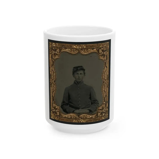 Unidentified Young Soldier In Union Uniform (U.S. Civil War) White Coffee Mug 15oz - Go Mug Yourself