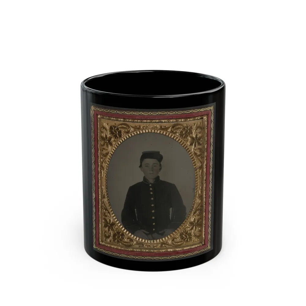 Unidentified Young Soldier In Union Uniform(3) (U.S. Civil War) Black Coffee Mug-11oz-Go Mug Yourself