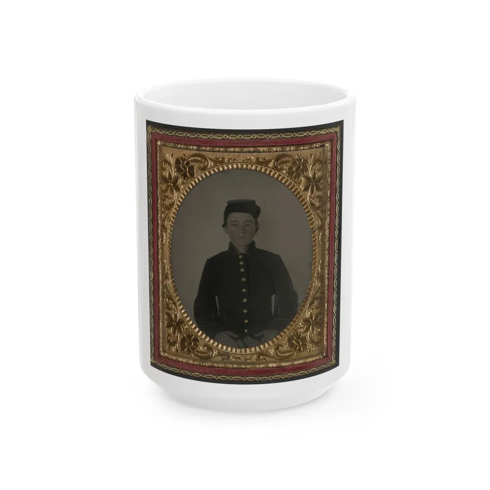 Unidentified Young Soldier In Union Uniform(3) (U.S. Civil War) White Coffee Mug-15oz-Go Mug Yourself