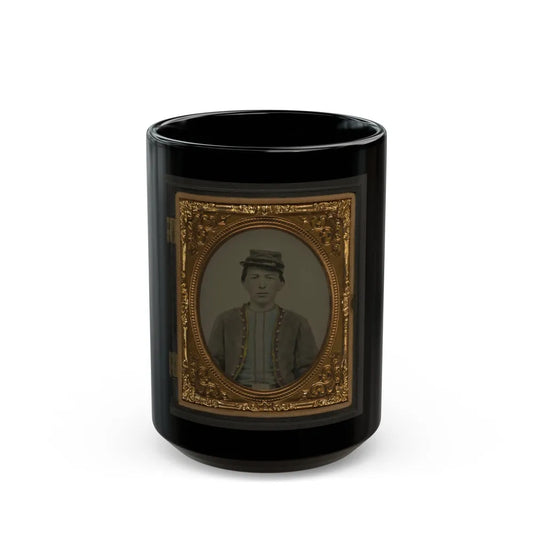 Unidentified Young Soldier In Union Zouave Uniform (U.S. Civil War) Black Coffee Mug-15oz-Go Mug Yourself