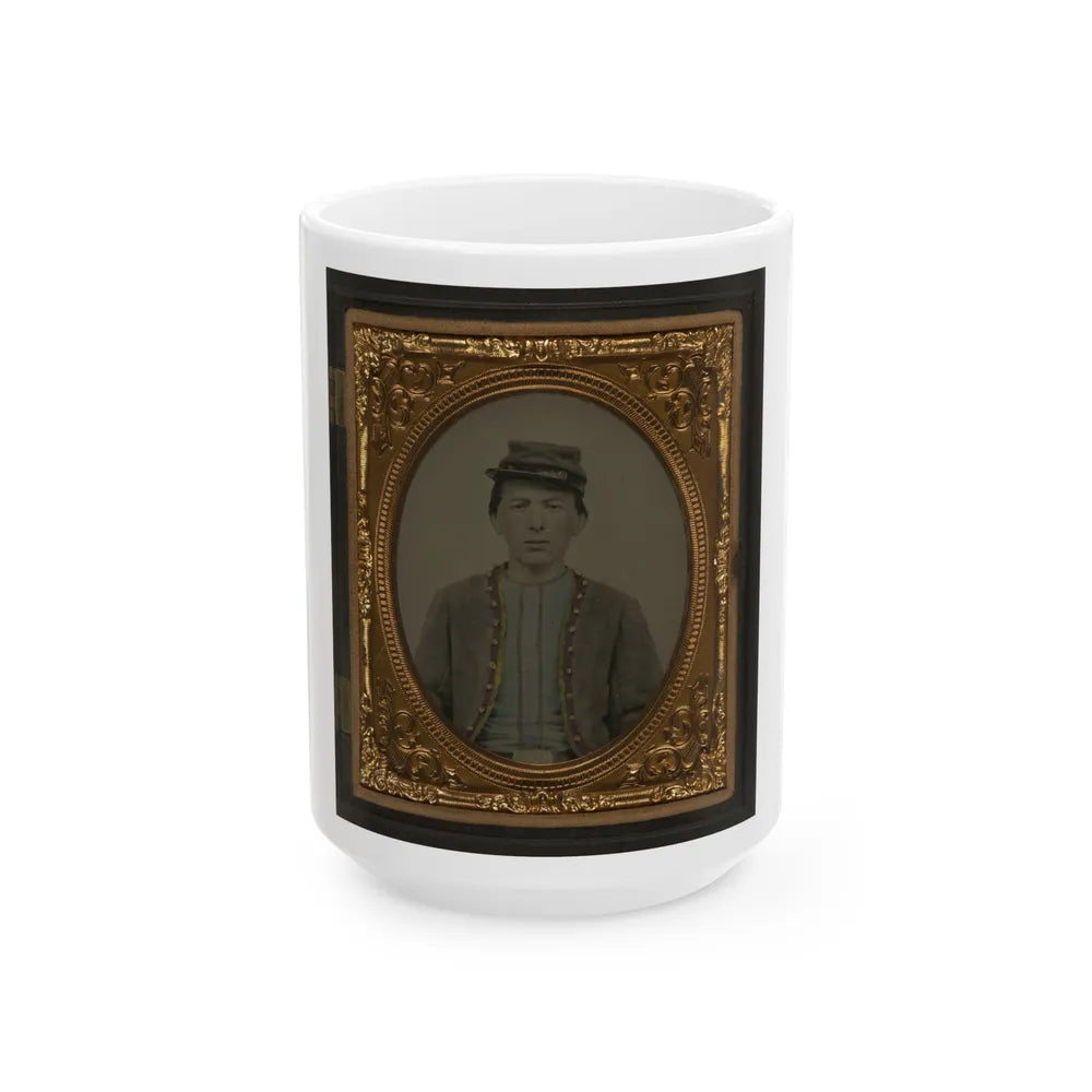 Unidentified Young Soldier In Union Zouave Uniform (U.S. Civil War) White Coffee Mug-15oz-Go Mug Yourself