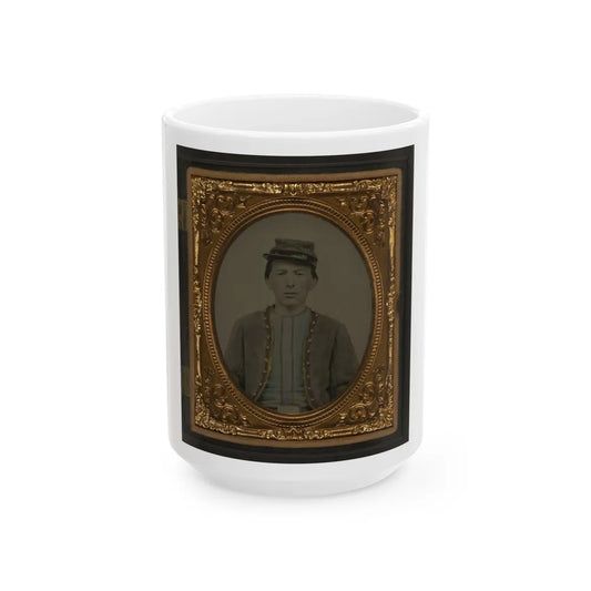 Unidentified Young Soldier In Union Zouave Uniform (U.S. Civil War) White Coffee Mug-15oz-Go Mug Yourself