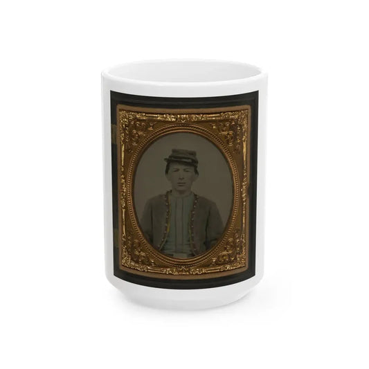 Unidentified Young Soldier In Union Zouave Uniform (U.S. Civil War) White Coffee Mug 15oz - Go Mug Yourself