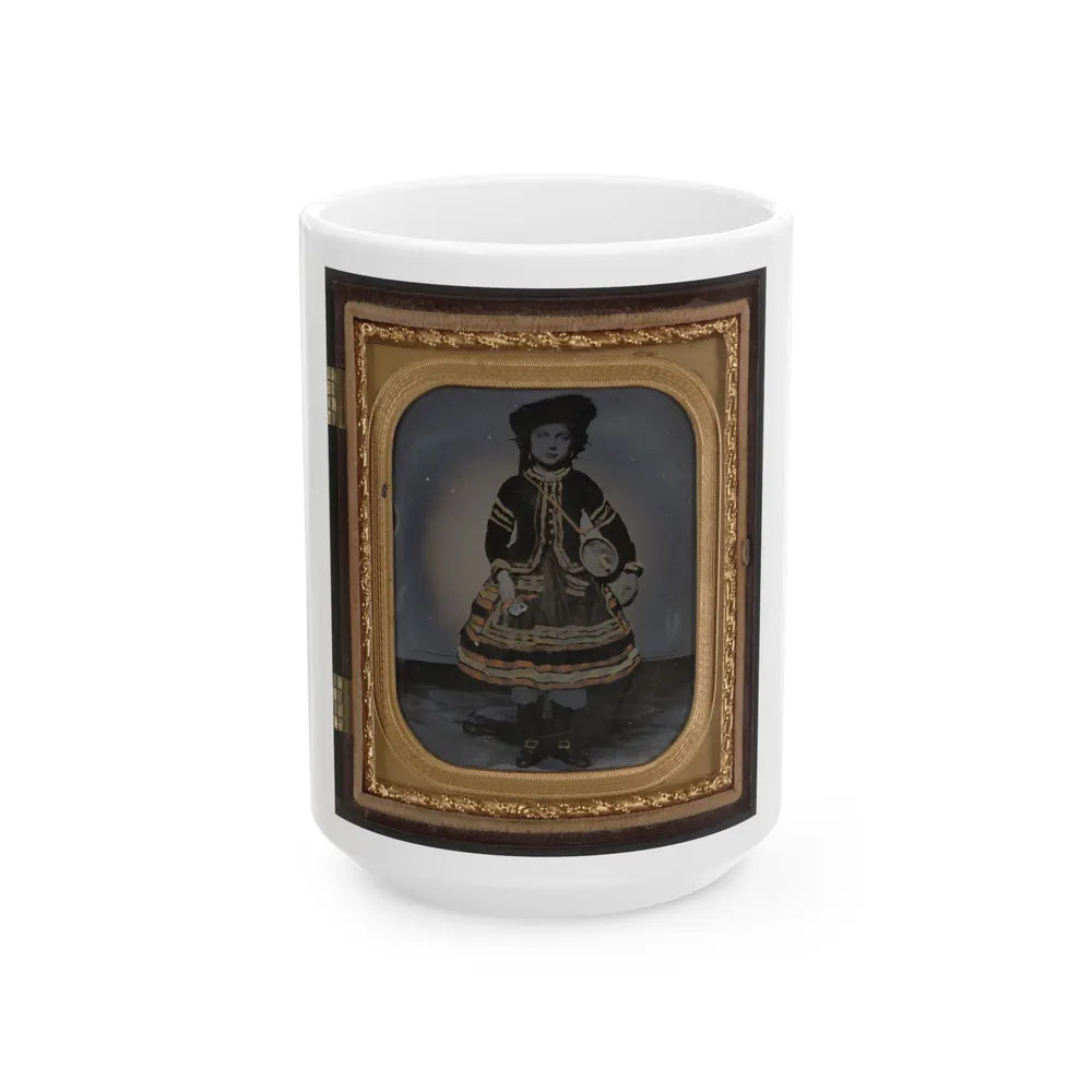 Unidentified Young Vivandiere In Union Uniform With Barrel Canteen And Cup (U.S. Civil War) White Coffee Mug-15oz-Go Mug Yourself