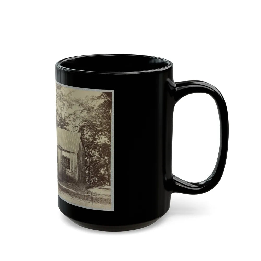 Union Army Soldiers Seated On A Porch With Three Other Men (U.S. Civil War) Black Coffee Mug-Go Mug Yourself