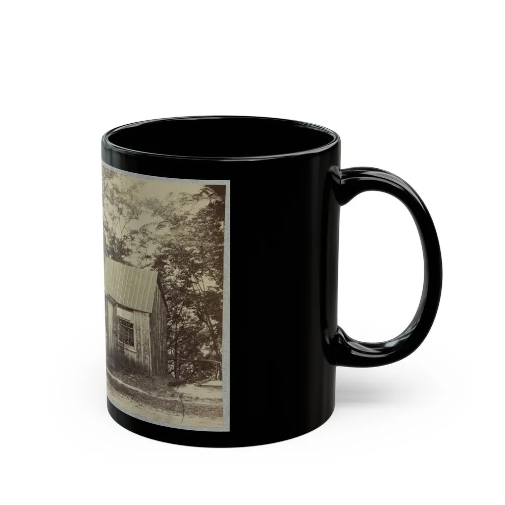 Union Army Soldiers Seated On A Porch With Three Other Men (U.S. Civil War) Black Coffee Mug-Go Mug Yourself