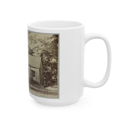 Union Army Soldiers Seated On A Porch With Three Other Men (U.S. Civil War) White Coffee Mug-Go Mug Yourself