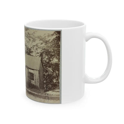 Union Army Soldiers Seated On A Porch With Three Other Men (U.S. Civil War) White Coffee Mug-Go Mug Yourself